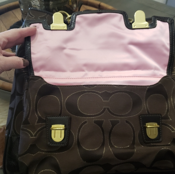 AUTHETIC COACH POPPY LUREX SIGNATURE TOTE BAG PURSE #18355 - Picture 11 of 15